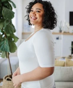 Ave Shops Alyssa Square Neck Tee in White - Women's Short Sleeve Top 26 Ave Shops Alyssa Square Neck Tee In White