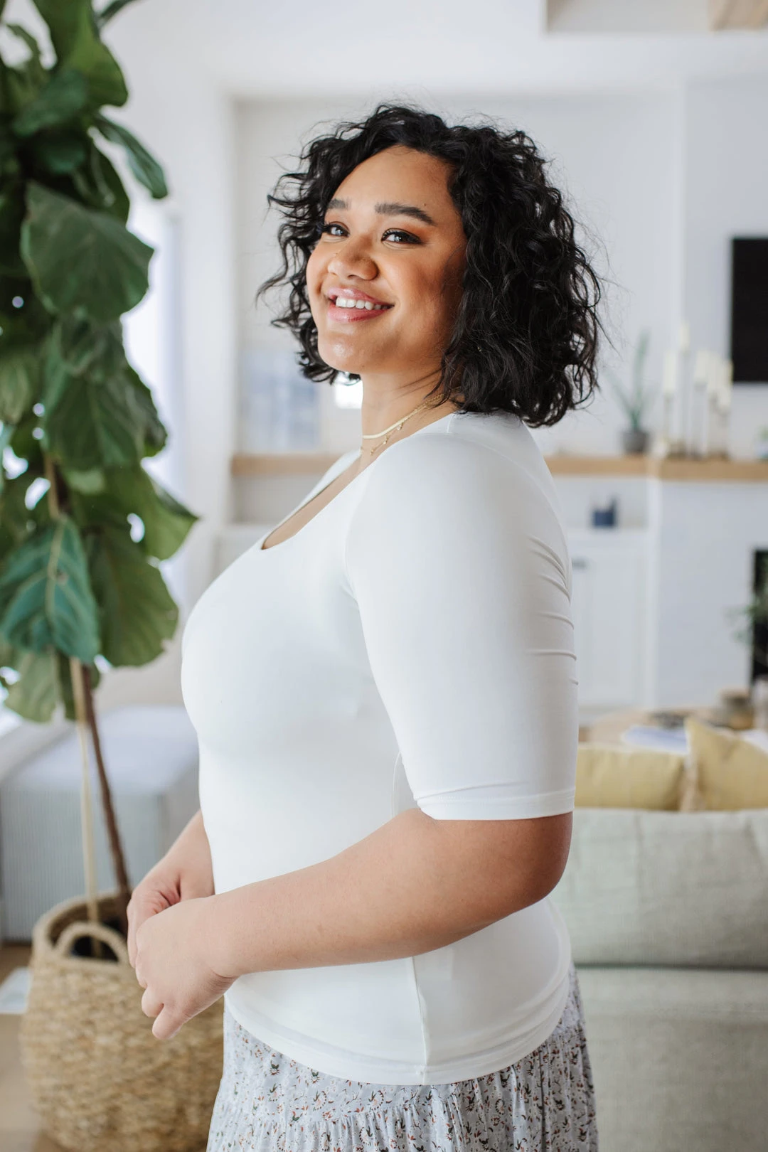 Ave Shops Alyssa Square Neck Tee in White - Women's Short Sleeve Top 11 Ave Shops Alyssa Square Neck Tee In White