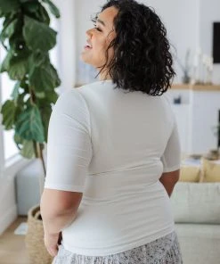 Ave Shops Alyssa Square Neck Tee in White - Women's Short Sleeve Top 28 Ave Shops Alyssa Square Neck Tee In White