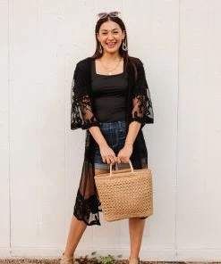 Ave Shops Alyssa Square Neck Tee In Black