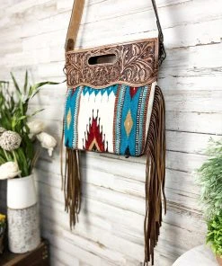 American Darling Handbags & Wallets Amarillo Skies Saddle Blanket Fringe Handbag