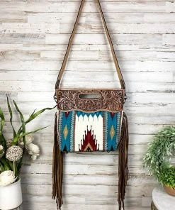American Darling Handbags & Wallets Amarillo Skies Saddle Blanket Fringe Handbag