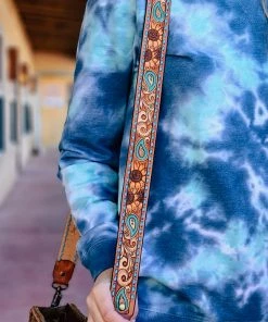 American Darling Handbags & Wallets Amber & Blue Floral Paisley Purse Strap