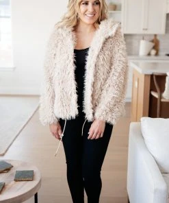 Ave Shops Cardigans, Sweaters, Outerwear Annika Plush Faux Fur Jacket