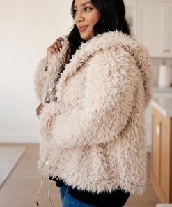 Ave Shops Cardigans, Sweaters, Outerwear Annika Plush Faux Fur Jacket