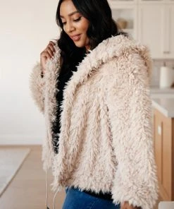 Ave Shops Cardigans, Sweaters, Outerwear Annika Plush Faux Fur Jacket