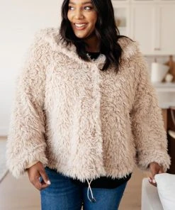 Ave Shops Cardigans, Sweaters, Outerwear Annika Plush Faux Fur Jacket