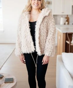 Ave Shops Cardigans, Sweaters, Outerwear Annika Plush Faux Fur Jacket