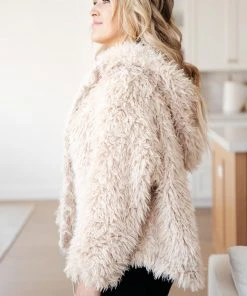 Ave Shops Cardigans, Sweaters, Outerwear Annika Plush Faux Fur Jacket