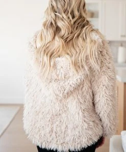 Ave Shops Cardigans, Sweaters, Outerwear Annika Plush Faux Fur Jacket