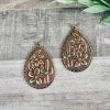 Blue Tortoise Antique Bronze Cactus Teardrop Earrings Jewelry