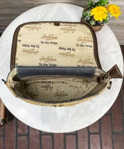 Sixtease Antique Floral & Cowhide Crossbody Handbag Handbags & Wallets