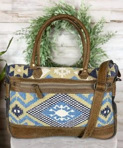 Myra Aqua Aztec Messenger Handbag