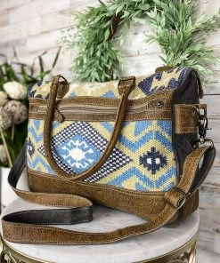 Myra Aqua Aztec Messenger Handbag