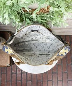 Myra Aqua Aztec Messenger Handbag