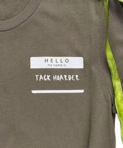 The Cinchy Cowgirl Army Green Hello Tack Hoarder Side Short Sleeve Tee Clothing