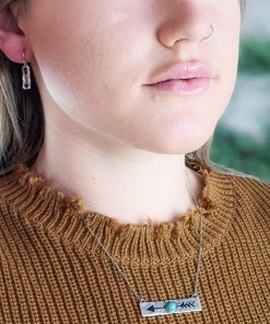 Blue Tortoise Jewelry Arrow Bar Necklace