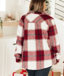 Ave Shops Aspen Shacket In Burgundy