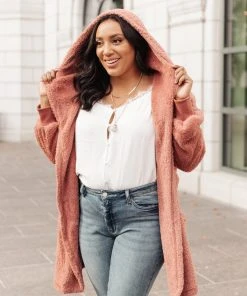 Ave Shops At The Lodge Fuzzy Cardigan In Mauve Clothing