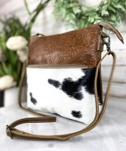 Myra Audacious Cowhide & Floral Embossed Crossbody