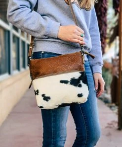 Myra Audacious Cowhide & Floral Embossed Crossbody