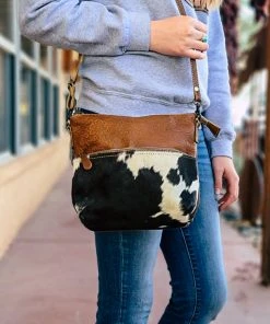 Myra Audacious Cowhide & Floral Embossed Crossbody