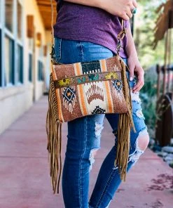 Bbags Aztec Sunflower Fringe Crossbody Handbags & Wallets