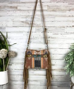 Bbags Aztec Sunflower Fringe Crossbody Handbags & Wallets