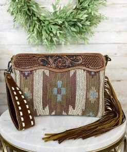 Myra Aztec Tooled Tassel Crossbody Handbags & Wallets