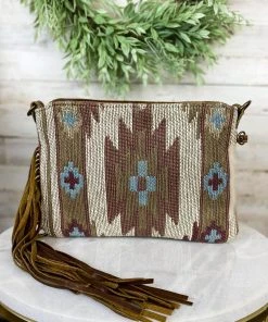 Myra Aztec Tooled Tassel Crossbody Handbags & Wallets