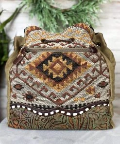 Myra Handbags & Wallets Aztec Western Drawstring Bucket Bag