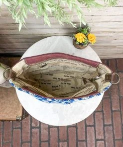 Sixtease Azure Orbit & Cowhide Crossbody Handbag Handbags & Wallets