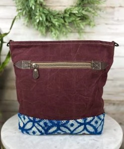 Sixtease Azure Orbit & Cowhide Crossbody Handbag Handbags & Wallets