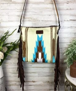 American Darling Baby Yellow Aztec & Floral Crossbody Handbag