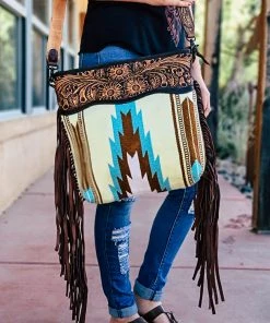 American Darling Baby Yellow Aztec & Floral Crossbody Handbag