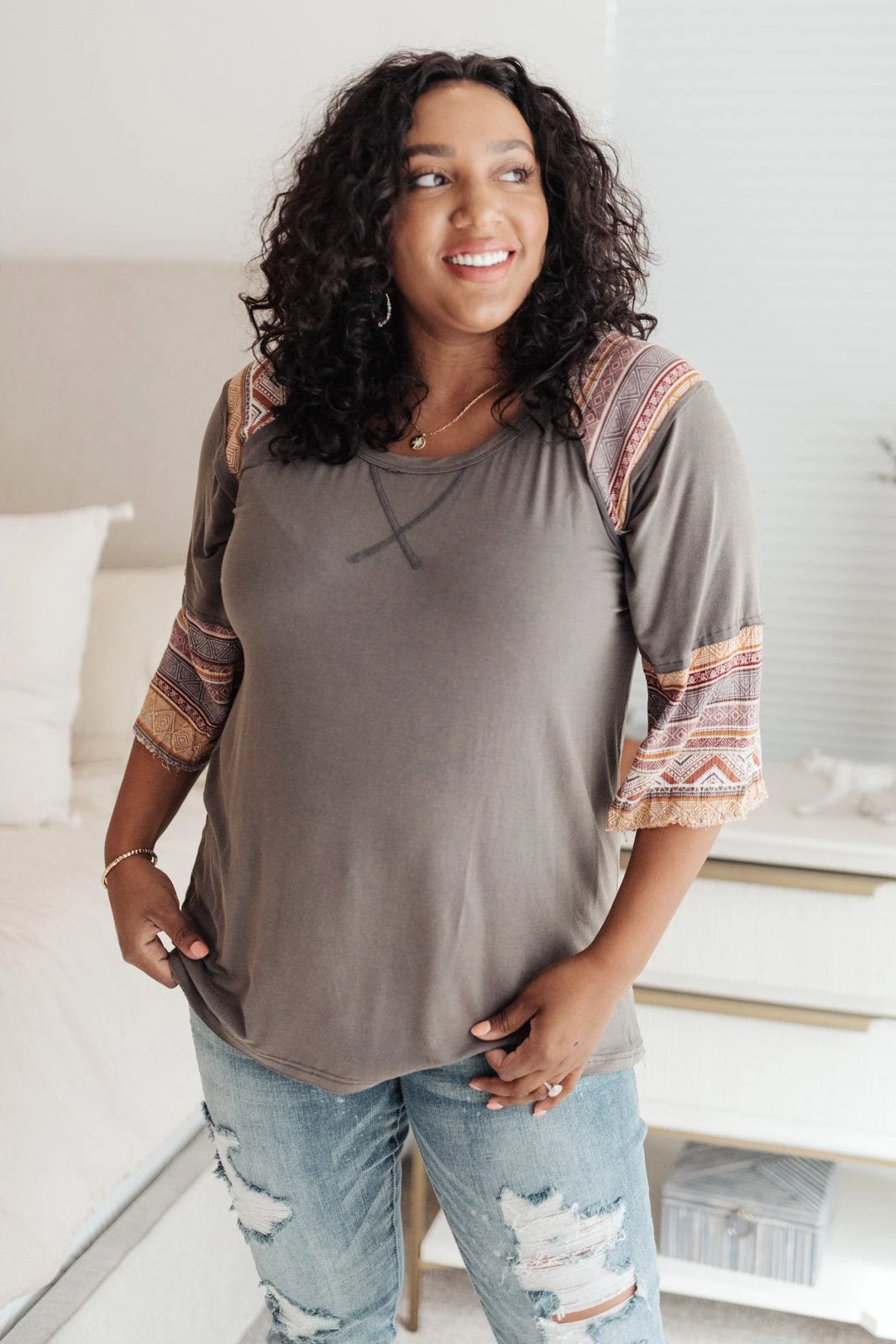 Ave Shops Balboa Tunic In Slate - Women's Short Sleeve Top | Casual Tops & Blouses 12 Ave Shops Balboa Tunic In Slate