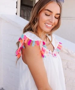 Ave Shops Women's Beach Picnic Top - Lightweight Short Sleeve Blouse for Summer 42 Ave Shops Clothing Beach Picnic Top