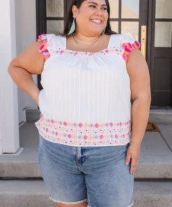 Ave Shops Women's Beach Picnic Top - Lightweight Short Sleeve Blouse for Summer 31 Ave Shops Clothing Beach Picnic Top