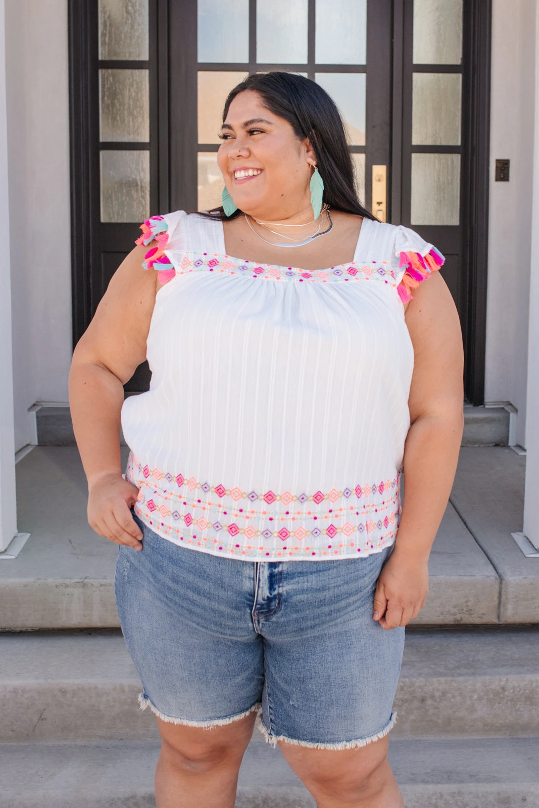 Ave Shops Women's Beach Picnic Top - Lightweight Short Sleeve Blouse for Summer 9 Ave Shops Clothing Beach Picnic Top