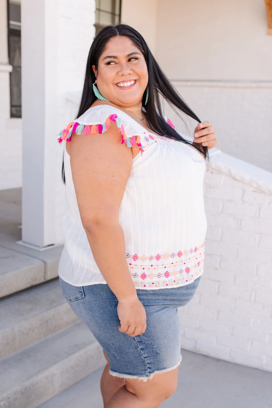 Ave Shops Women's Beach Picnic Top - Lightweight Short Sleeve Blouse for Summer 5 Ave Shops Clothing Beach Picnic Top