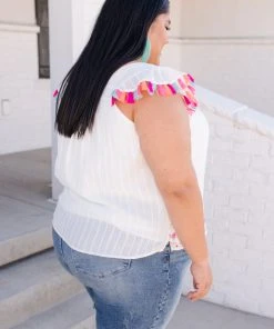 Ave Shops Women's Beach Picnic Top - Lightweight Short Sleeve Blouse for Summer 35 Ave Shops Clothing Beach Picnic Top