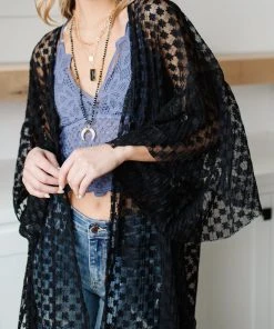 Ave Shops Clothing Beachside Babe Kimono In Black