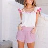 Ave Shops Beachwalk Shorts In Mauve Bottoms & Jeans