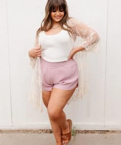 Ave Shops Beachwalk Shorts In Mauve Bottoms & Jeans