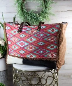 Myra Handbags & Wallets Beautiful Beau Cowhide Weekender Bag