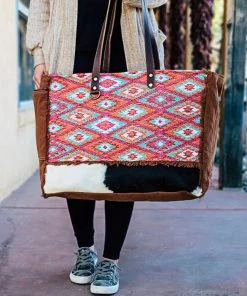 Myra Handbags & Wallets Beautiful Beau Cowhide Weekender Bag