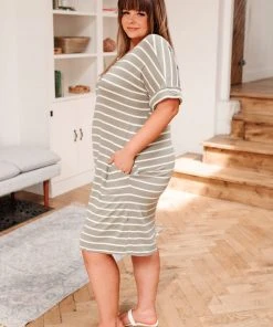 Ave Shops Believe In Now T-Shirt Dress In Olive Dresses, Rompers, Jumpsuits