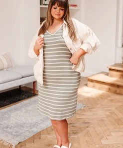 Ave Shops Believe In Now T-Shirt Dress In Olive Dresses, Rompers, Jumpsuits