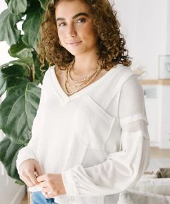 Ave Shops Bellissimo Draped V-neck Sweater Clothing