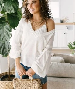 Ave Shops Bellissimo Draped V-neck Sweater Clothing